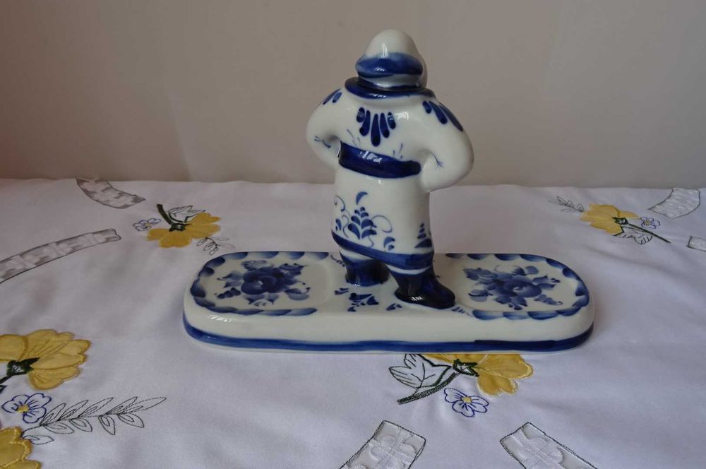 Гжелска рисувана фигура, Русия, СССР, винтидж