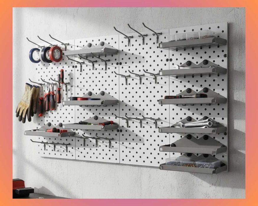 Teshilgan panel, перфопанель, do'konda ilgaklar uchun panel