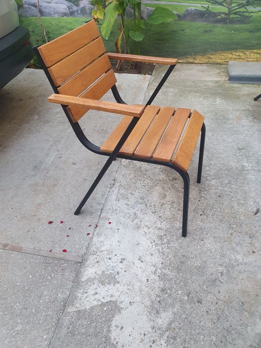 Scaune terasă lemn  metal