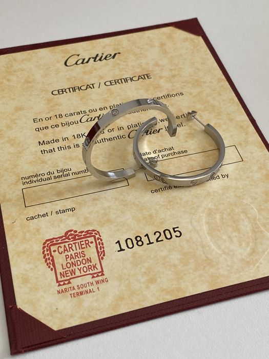 Cercei Cartier LOVE Small White Gold 750