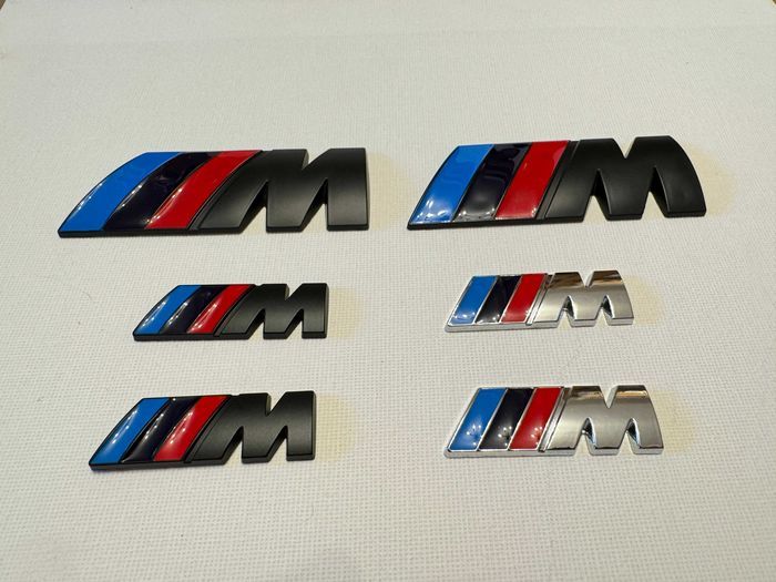 Set 2 embleme logo M 45mm BMW crom / negru