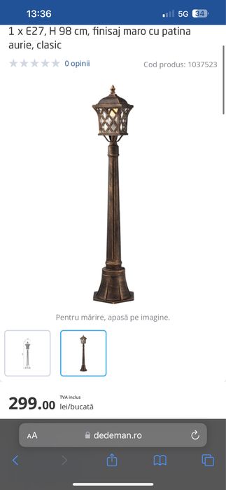 Vând stâlpi iluminat exterior