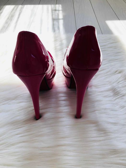 Pantofi cu toc, dama, fuchsia, nr 37, noi