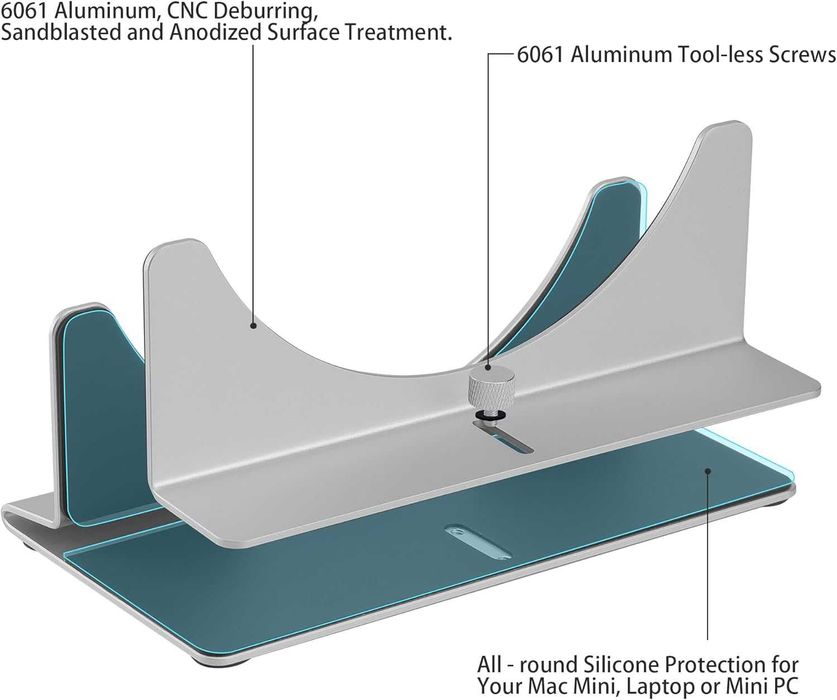 Алуминиев регулируем стойка Psitek за Mac Mini 2005 2023