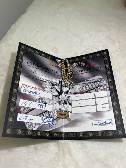Bratara aur alb galben roz unisex 6.7grame, 14k , diamomd cut