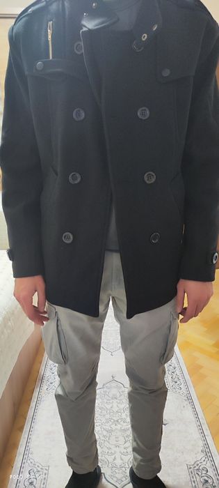 Мъжко черно палто