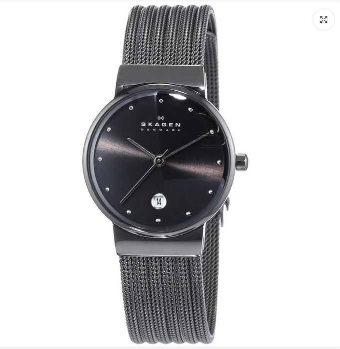 Ceas dama gri, Skagen Women's 355SMM1 Grey Mesh Stainless Steel Watch