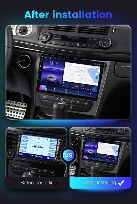 Navigatie Android 14 Mercedes Benz W211 E200 1/8 Gb CarPlay CAMERA