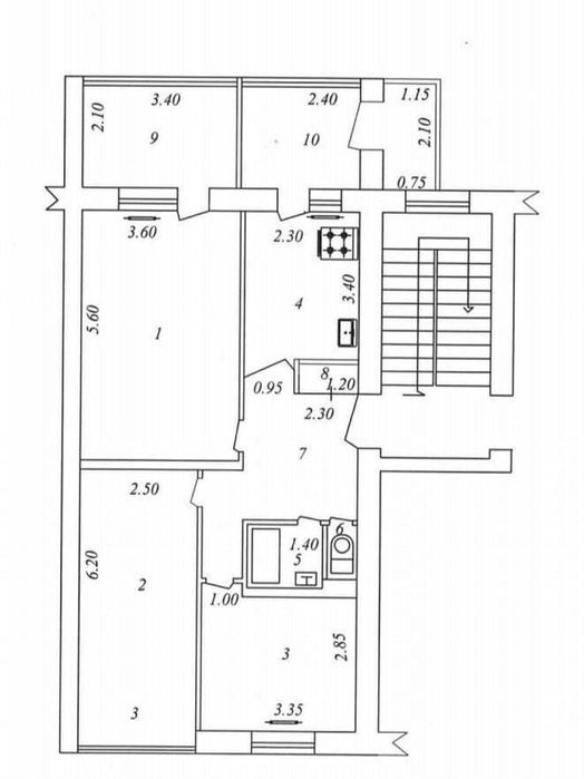 Ц-1. 3/3/4 Московская планировка 83кв. Кирпич. 64 школа Своя