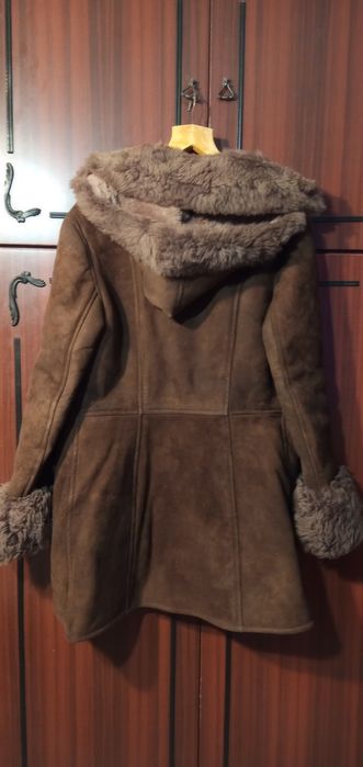 Дамско зимно яке-еко кожа, вълнено, кожух ,манто-намалено