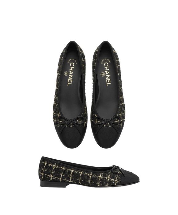 Chanel балетки твидовые