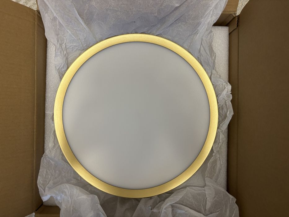Plafoniera LED Nova Luce Cantria, negru/auriu, 31W, alb cald 3000K