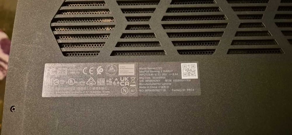 Laptop gaming LENOVO IdeaPad Gaming 3 15ARH7