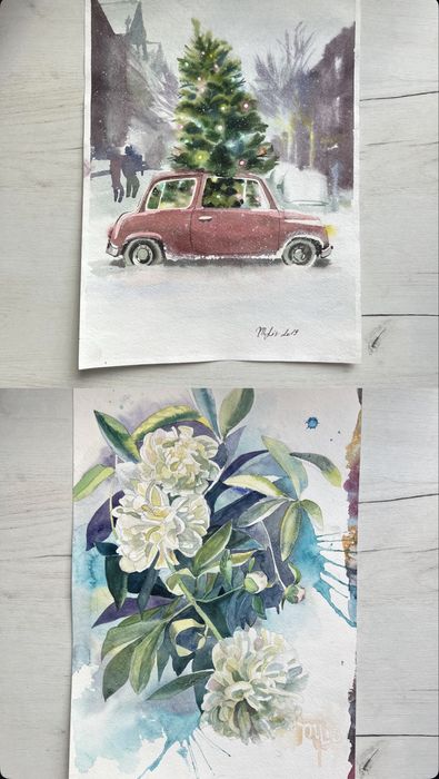 Картины акварелью и пастелью