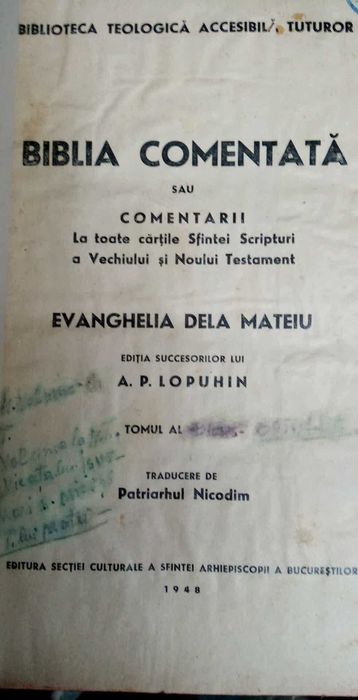 Biblia comentata-A.P.Lopuhin-an 1948 leg LUX-marime gigant