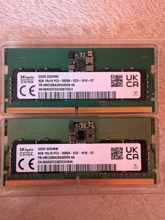 Kit memorie RAM DDR5 Sodimm 16GB (2x8GB) laptop