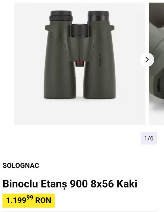 Binoclu Etanș 900 8x56 Kaki SOLOGNAC