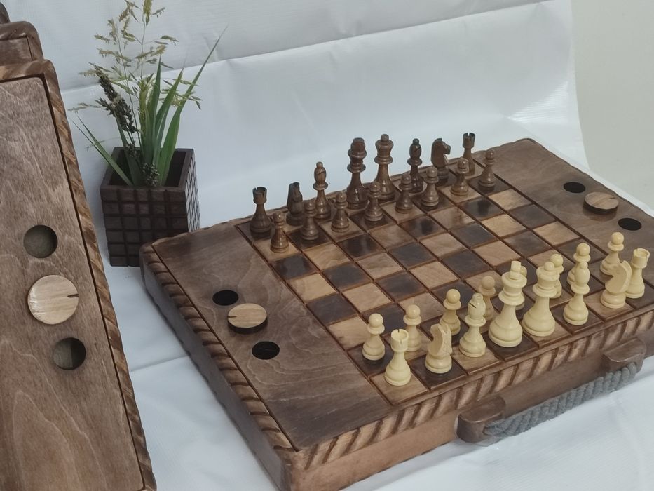 Шахматы PIK-NIK настольные игры 1/5. 100% дерево . Ручная работа..