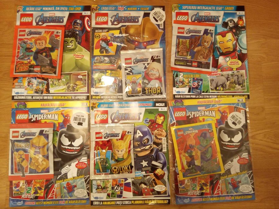 Lego seturi mici cu reviste cu super-eroi Marvel, Batman noi sigilate