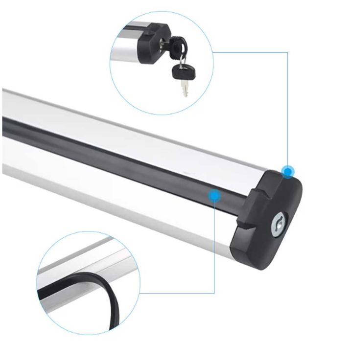 Универсални алуминиеви напречни греди за багажник с ключ - 132 см.