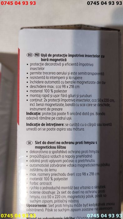 usa protectie insecte cu bara magnetica 98cmx218cm poliester