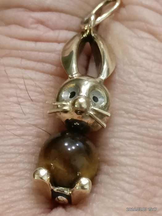 Vind pandantiv iepuraș din aur 14kt