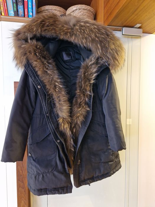 Дамска пухена парка р-р "M" с естествен косъм