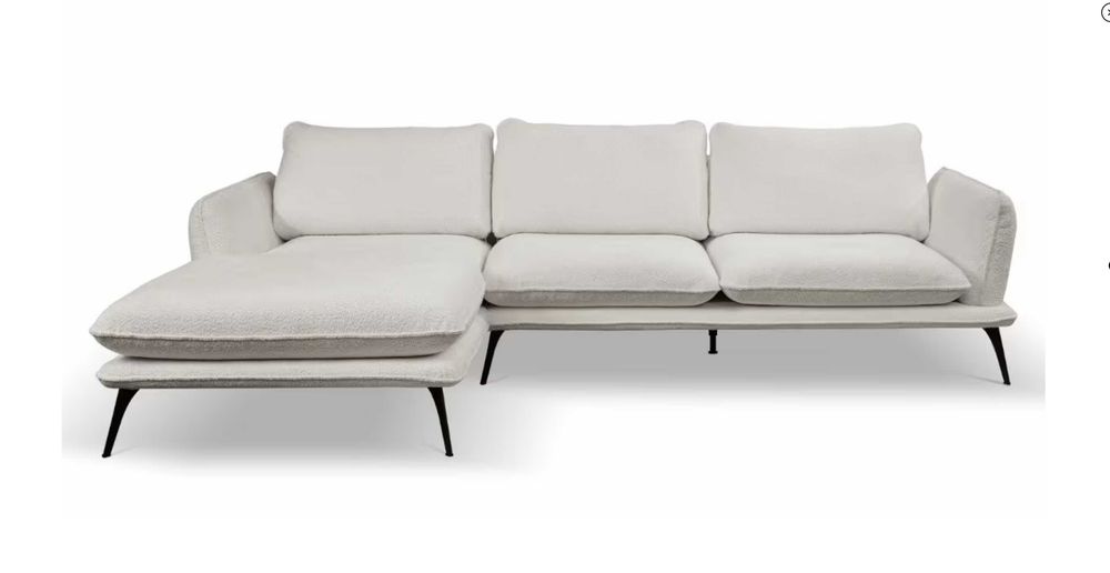 Stylelife Colțar, textil, alb, 279/194 cm
