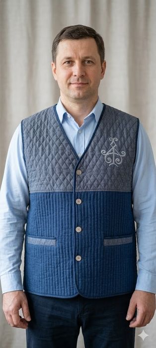 Мужской жилет. Этностиль.