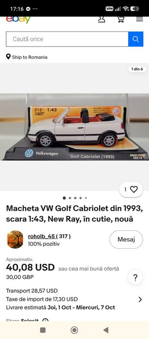 Lot de 2 machete auto 1/43 VOLKSWAGEN GOLF, New-Ray