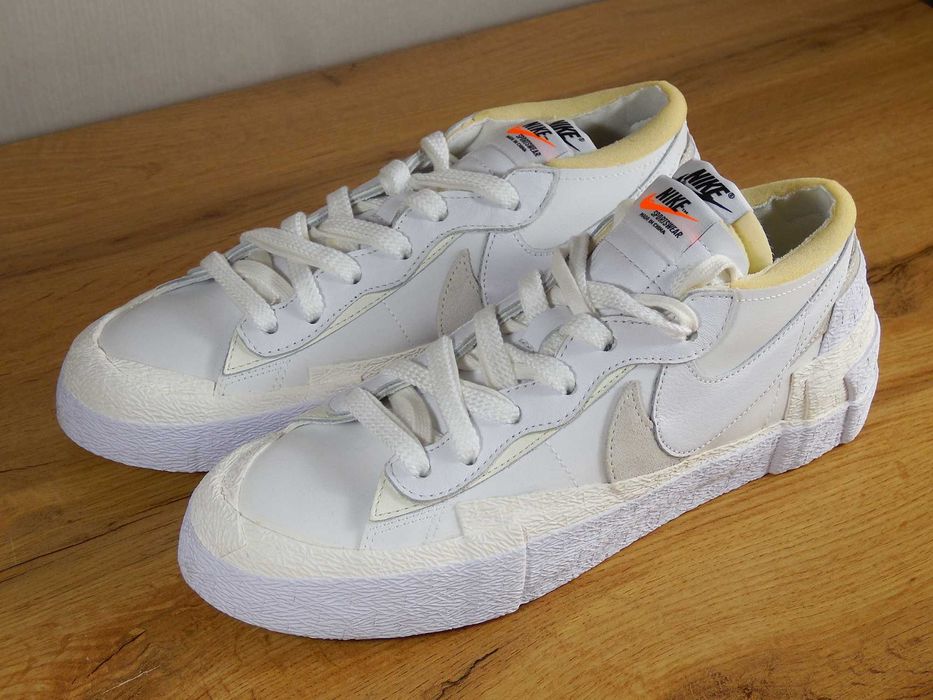 Нови! Sacai X Nike Blazer Low "White Patent" - 40,5 номер Оригинални!