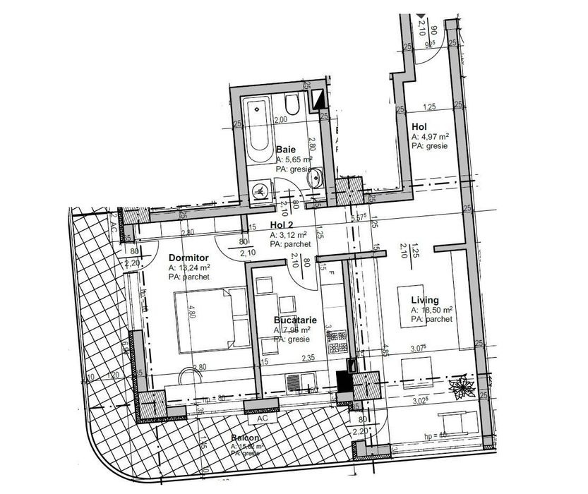 Vând apartament 2 camere decomandate Iasi -Complex HIMSON