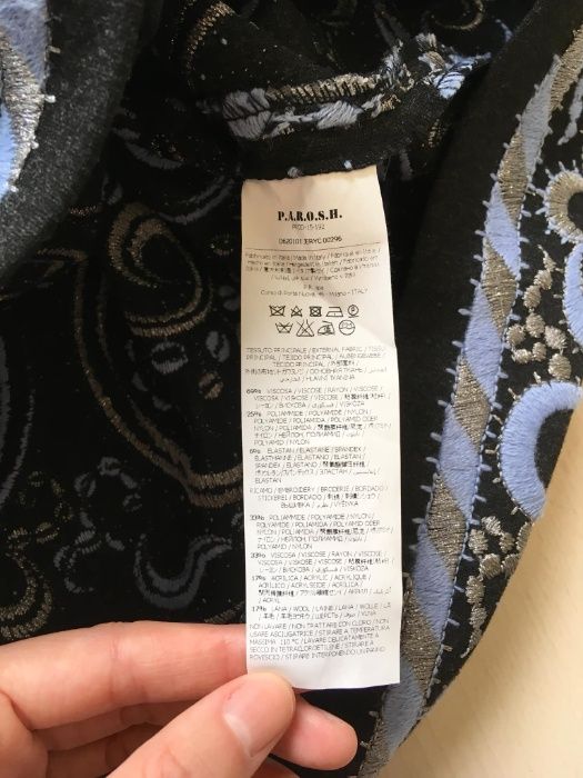 Fustă P.A.R.O.S.H. cu broderie manuală, 100% lână