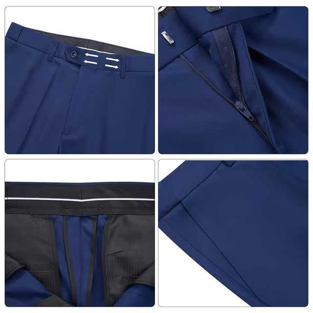 Autsel Costum  Slim Fit pentru Băieti  2 Piese Sacou Pantaloni – Albastru Marin XS