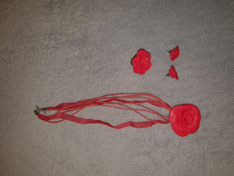 Set lant+ cercei + inel rosu