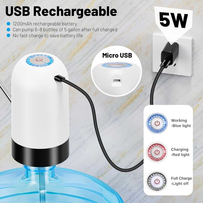 Pompa electrica de apa acumulator reincarcabil USB pentru acasa birou