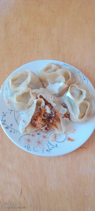 манты с тыквы и фарша