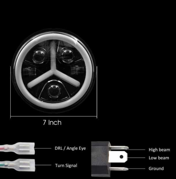 LED фар 12V-24V къси/дълги 7000lm за АТВ джип мотоциклет