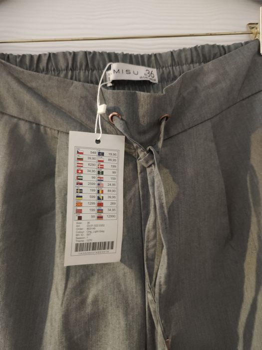Pantaloni Amisu noi office S/S-M gri
