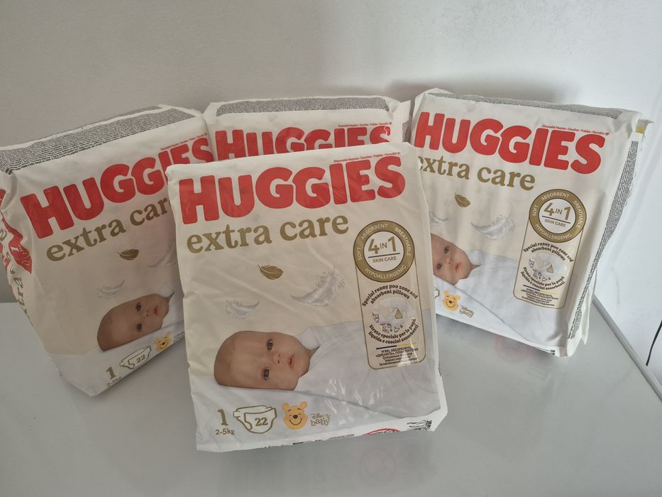 Set 4 scutece Huggies Extra Care nr.1