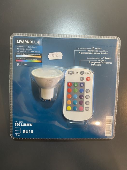 Bec led RGB 3W cu telecomanda.