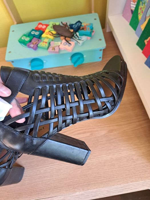 Sandale toc gros  just fab negre marimea 36