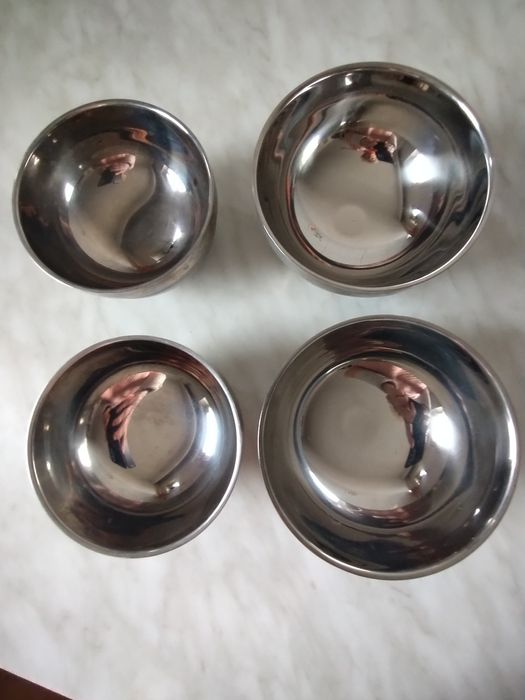 Set 4 castronele dublu fund inox