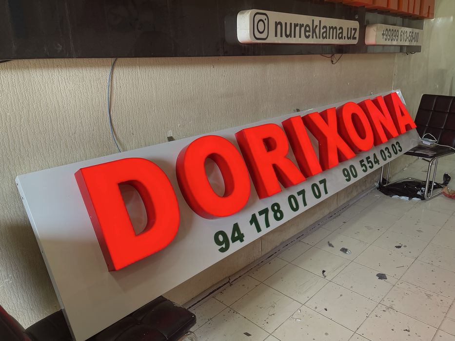 led ekran bukva tashqi reklama banner afisha