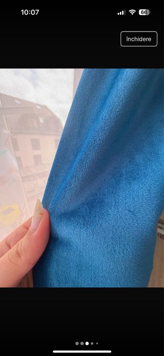 Perdea+2 draperii albastru electric