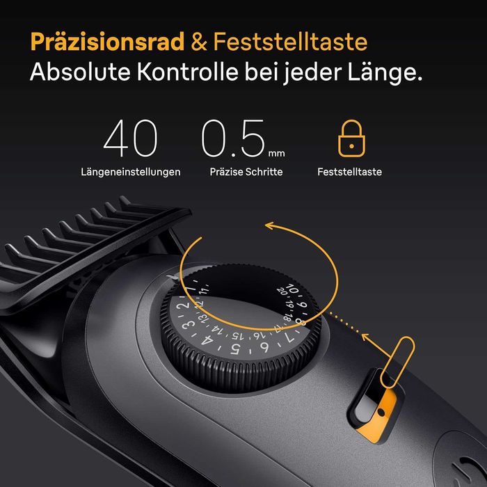 ПРОМО Нов 2г Гаранция Водоустойчив Тример за Брада Braun Beard Trimmer Seria 5 BT5560, до 120 мин. Работа