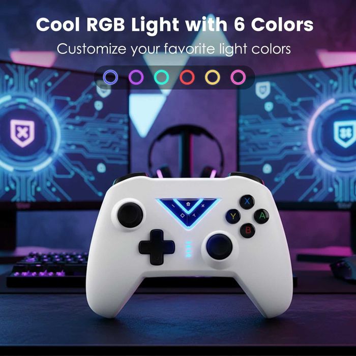 Безжичен Bluetooth геймпад/джойстик за Nintendo Switch/PC–RGB,жироскоп