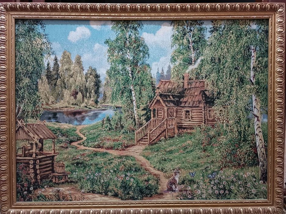 Вышитая картина ГОБЕЛЕН с прекрасным видом природы.