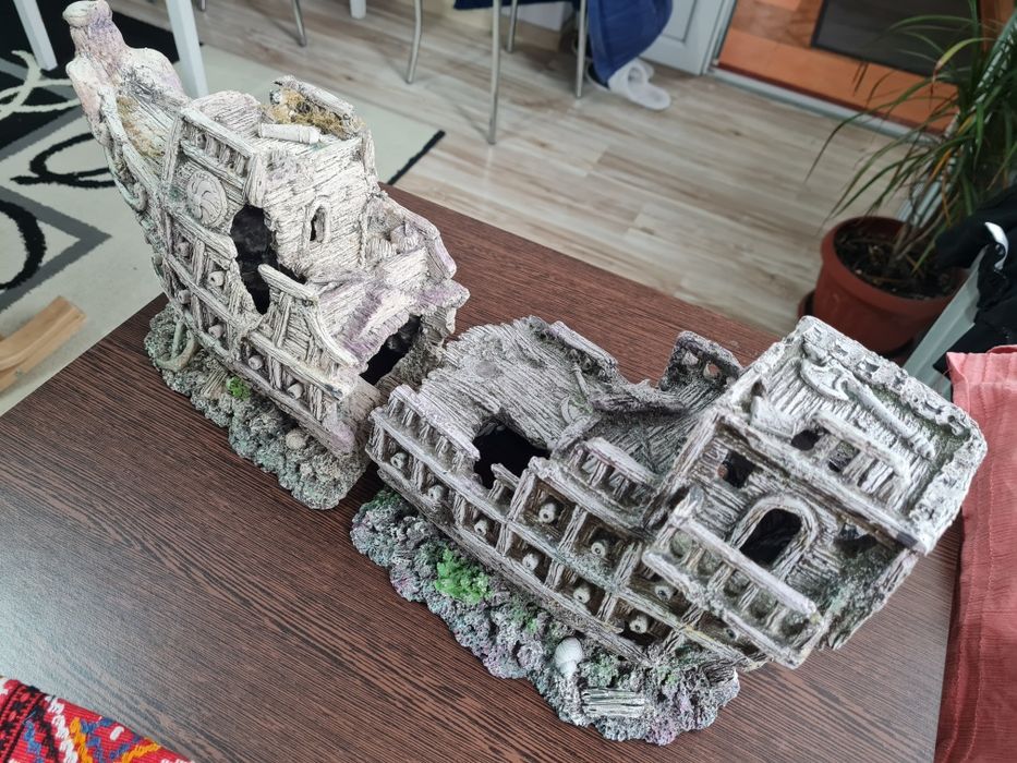 Decor acvariu corabie epava 48x16x25cm marime mare