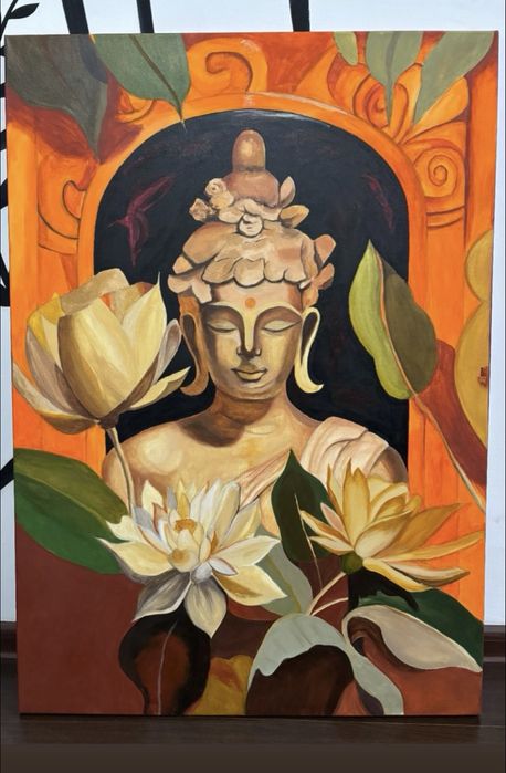 Tablou original pe panza pe șasiu, dimensiune 100x70 cm, culori acrilice